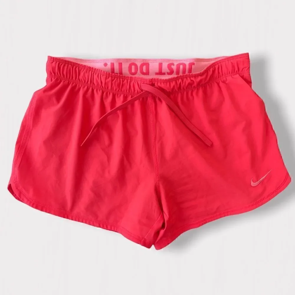 Nike Dri Fit Phantom Dual Running Shorts Fold Over Waist Orange Sz S